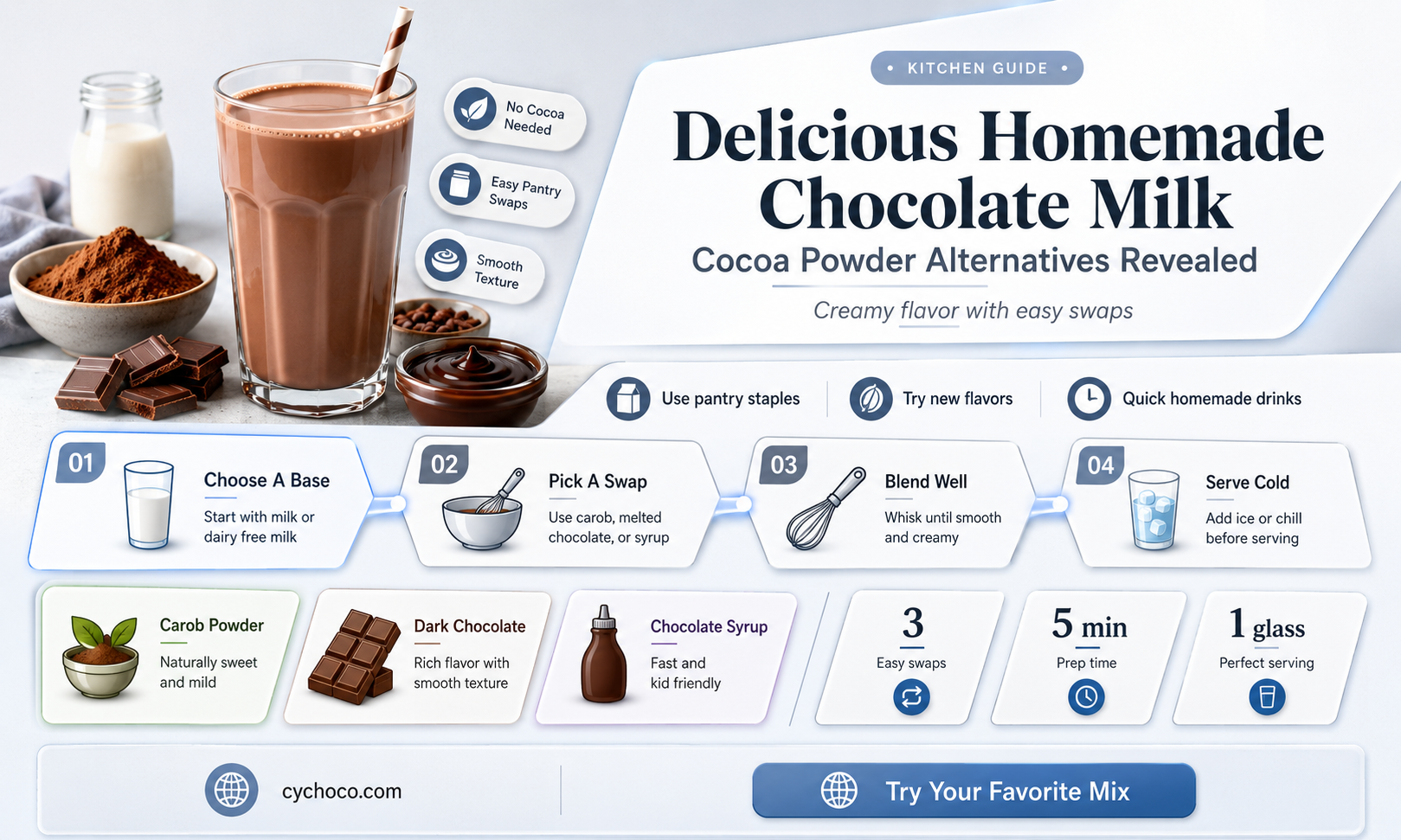 how to make chocolate milk without cocoa powder