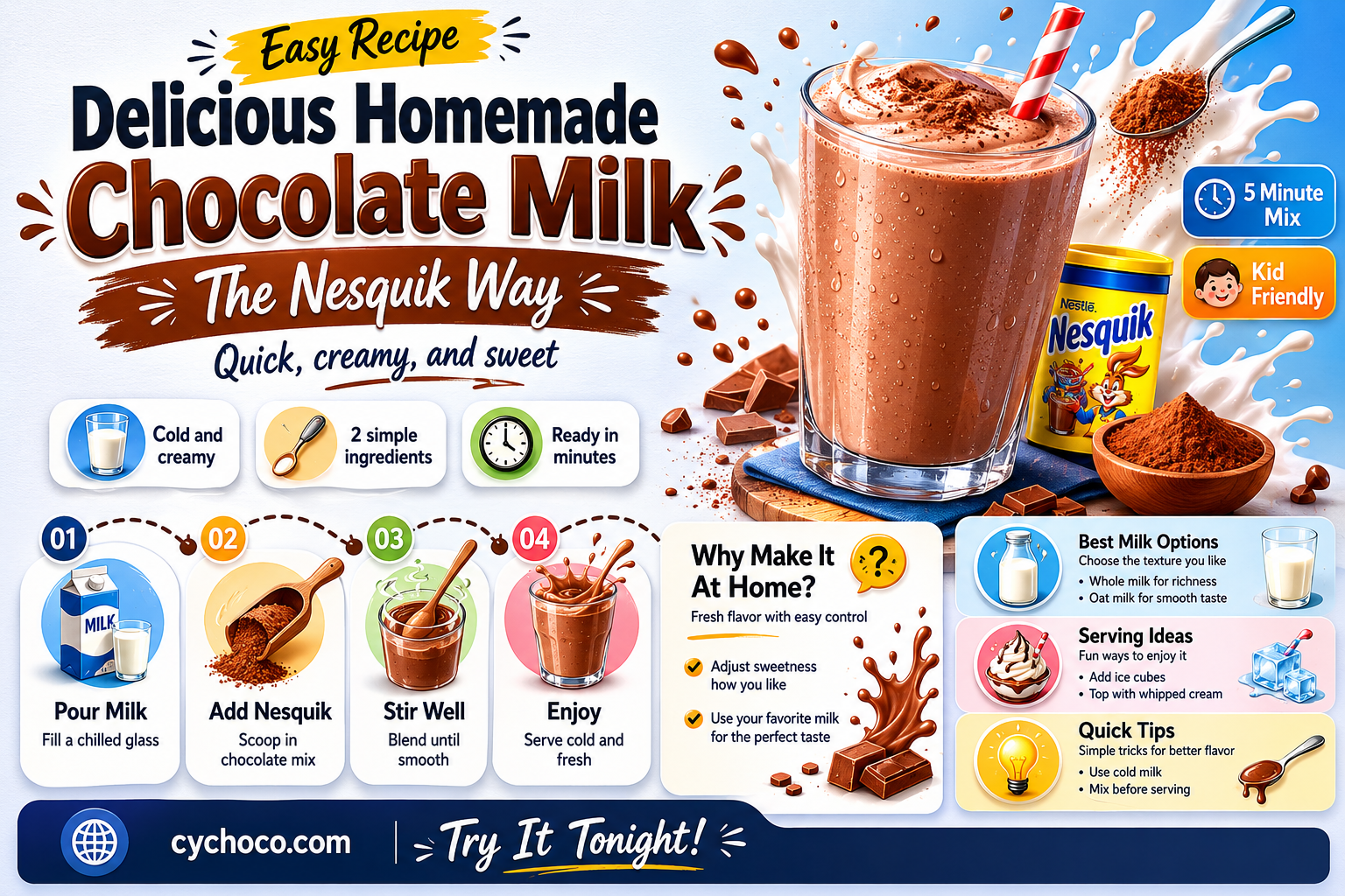 how to make chocolate milk with nesquik
