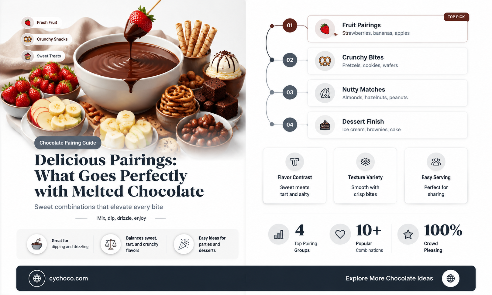 what goes good with melted chocolate