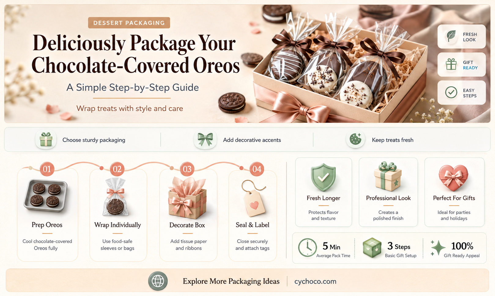 how to put chocolate covered oreos in a box