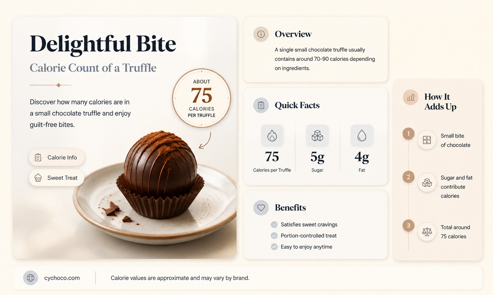 how many calories in a small chocolate truffle
