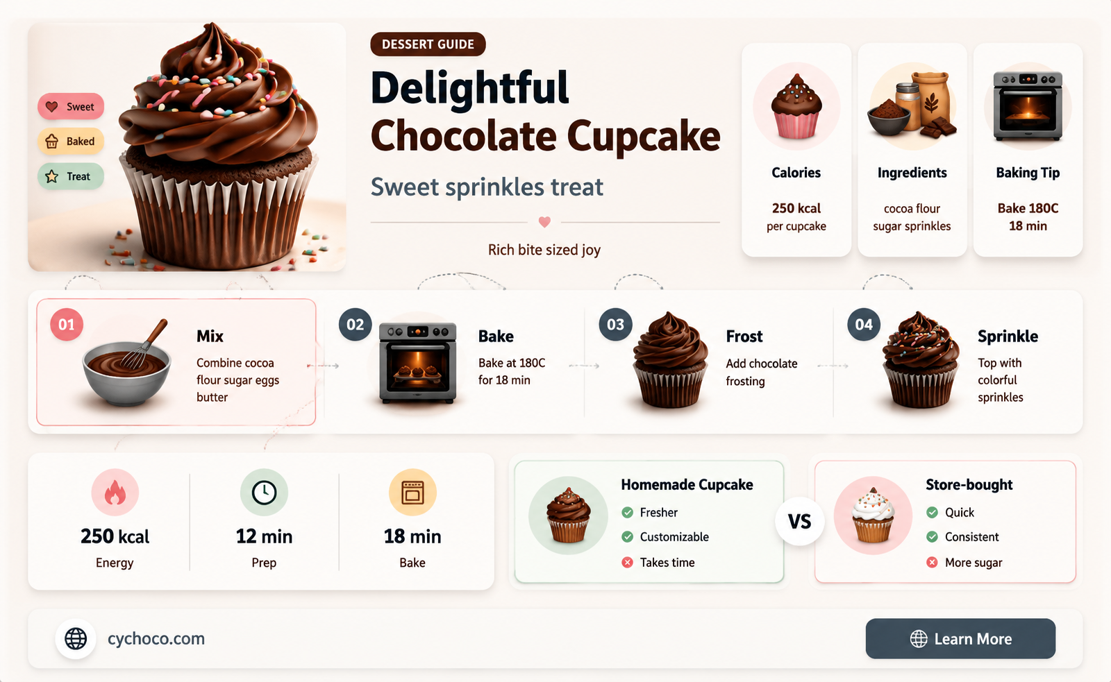 how many calories in a sprinkles chocolate cupcake