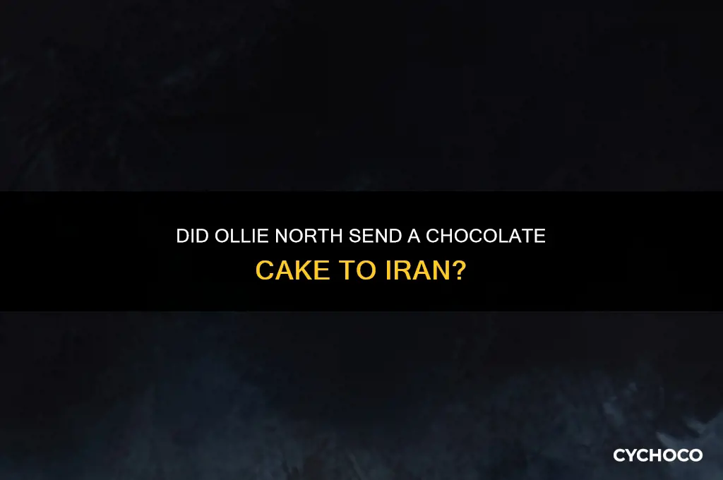 did ollie north send a chocolate cake to iran