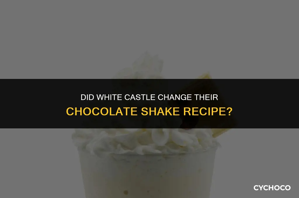 did white castle change their chocolate shake