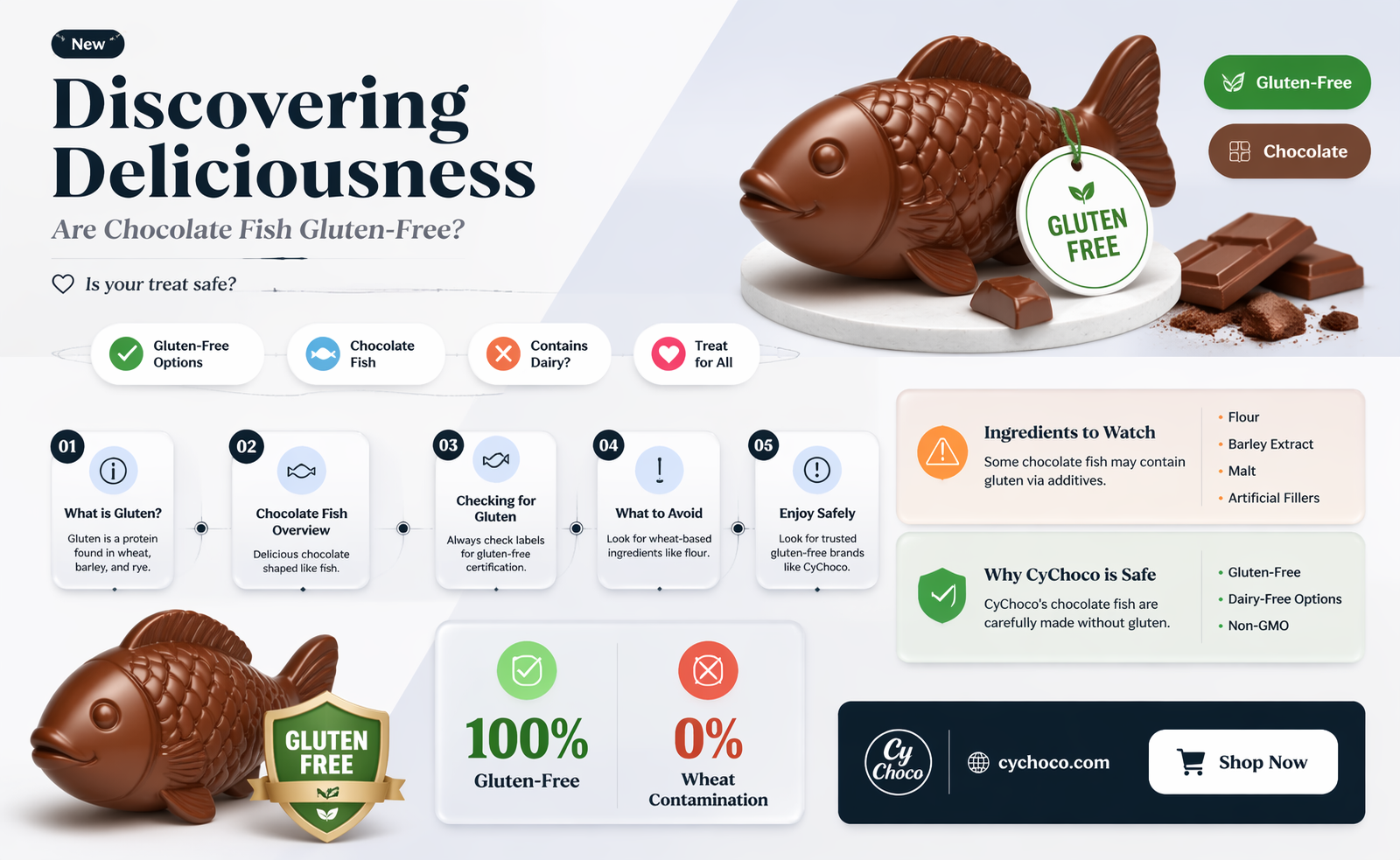 are chocolate fish gluten free