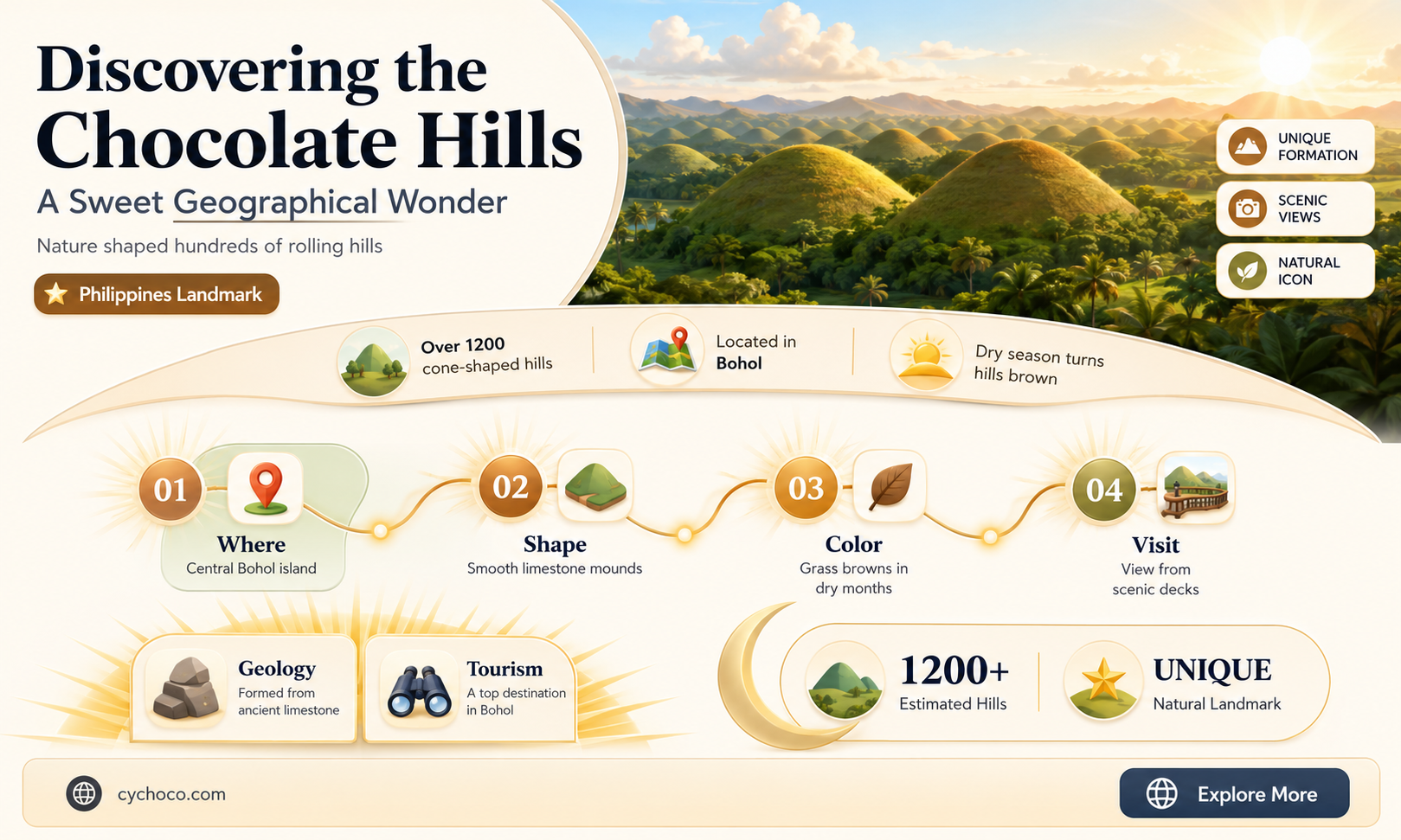 what country has hills made of chocolate