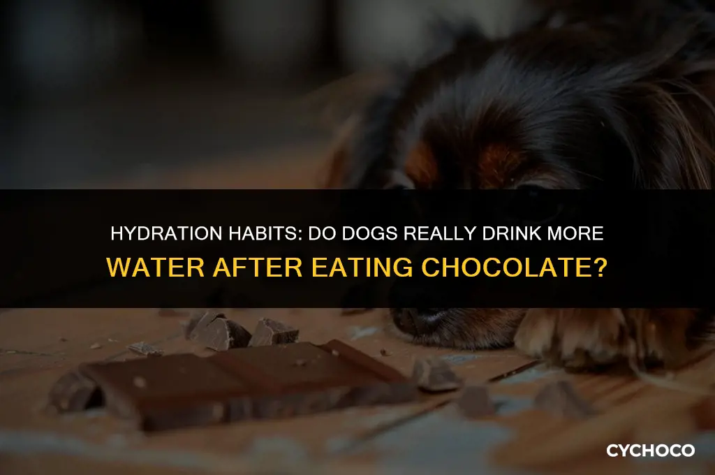 do dogs drink a lot of water after eating chocolate