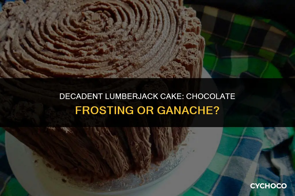 do i put chocolate around lumberjack cake or chocolate