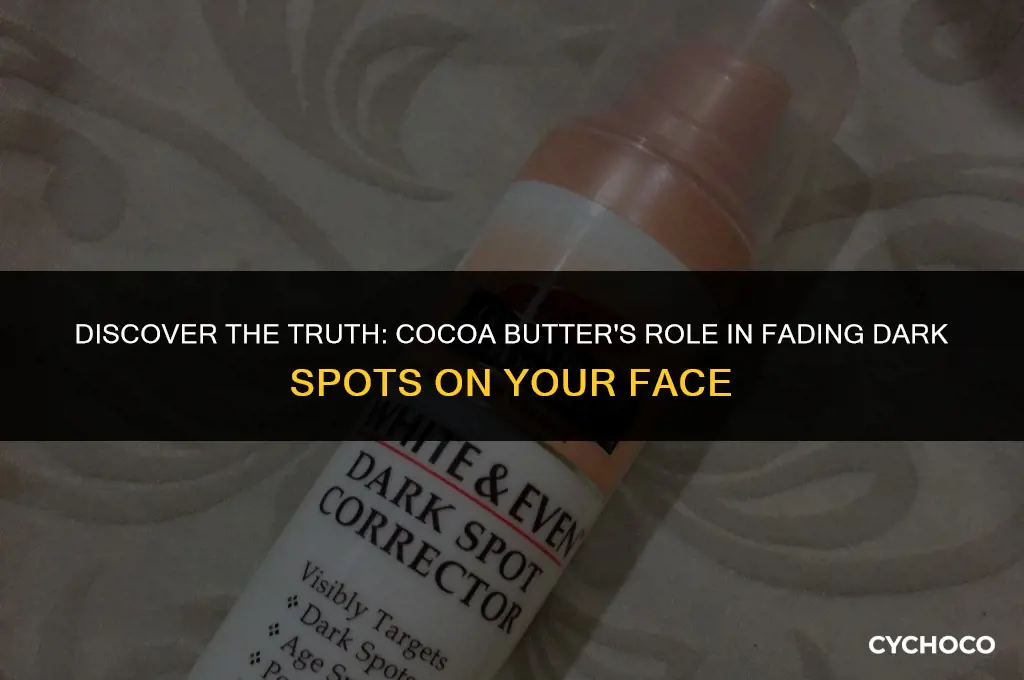 does cocoa butter remove dark spots on face