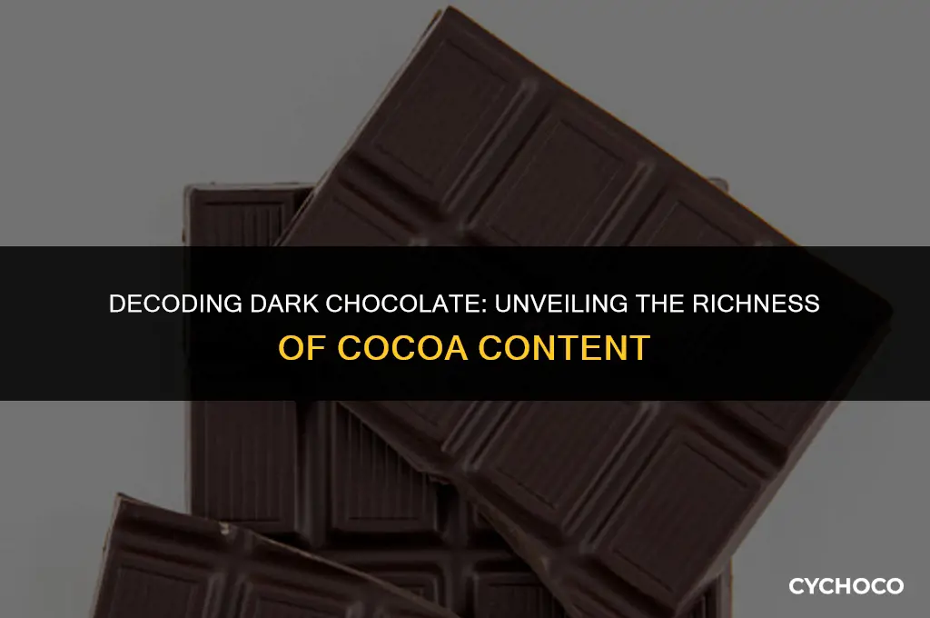 does dark chocolate have more cocoa