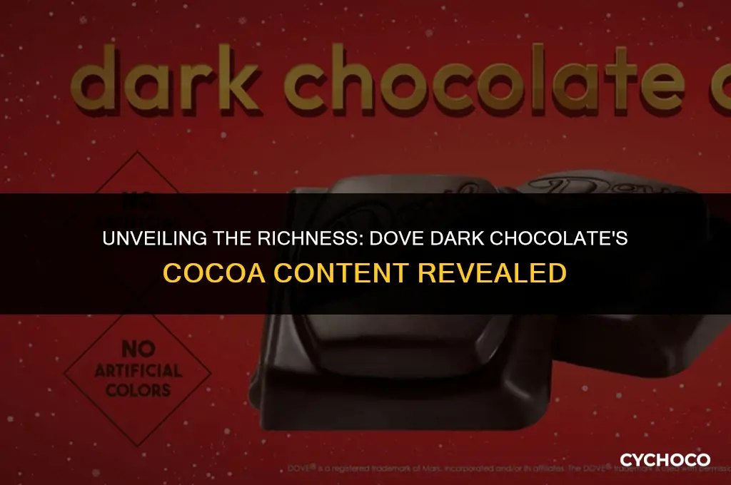 does dove dark chocolate have 70 cocoa
