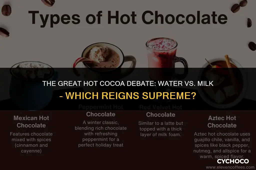 does hot cocoa taste better with water or milk