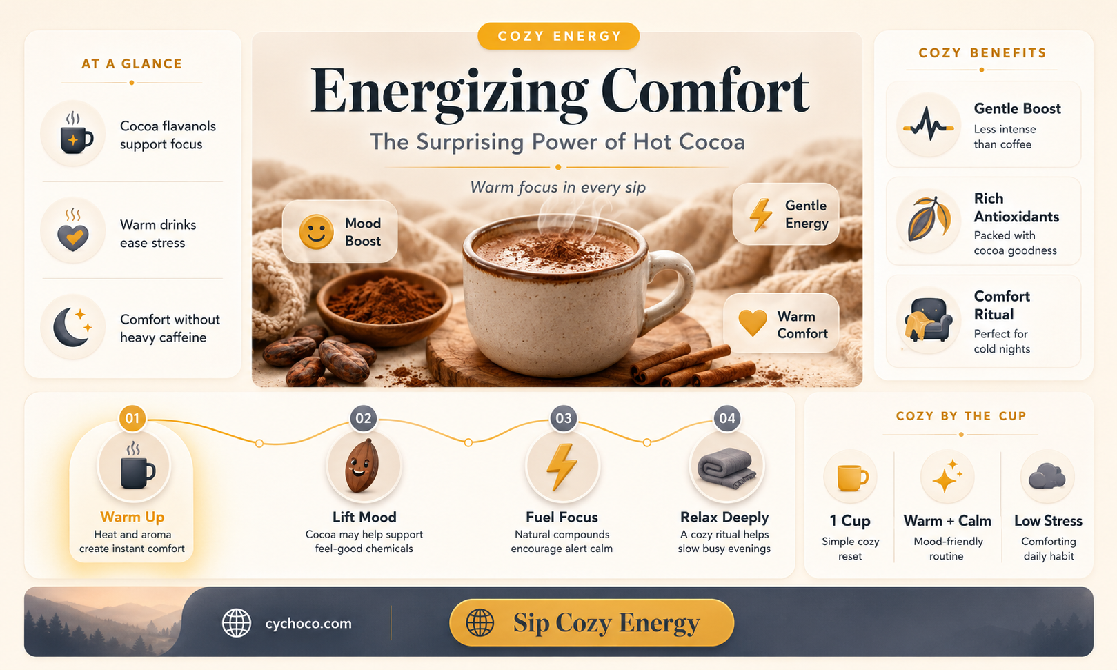 does hot cocoa give you energy