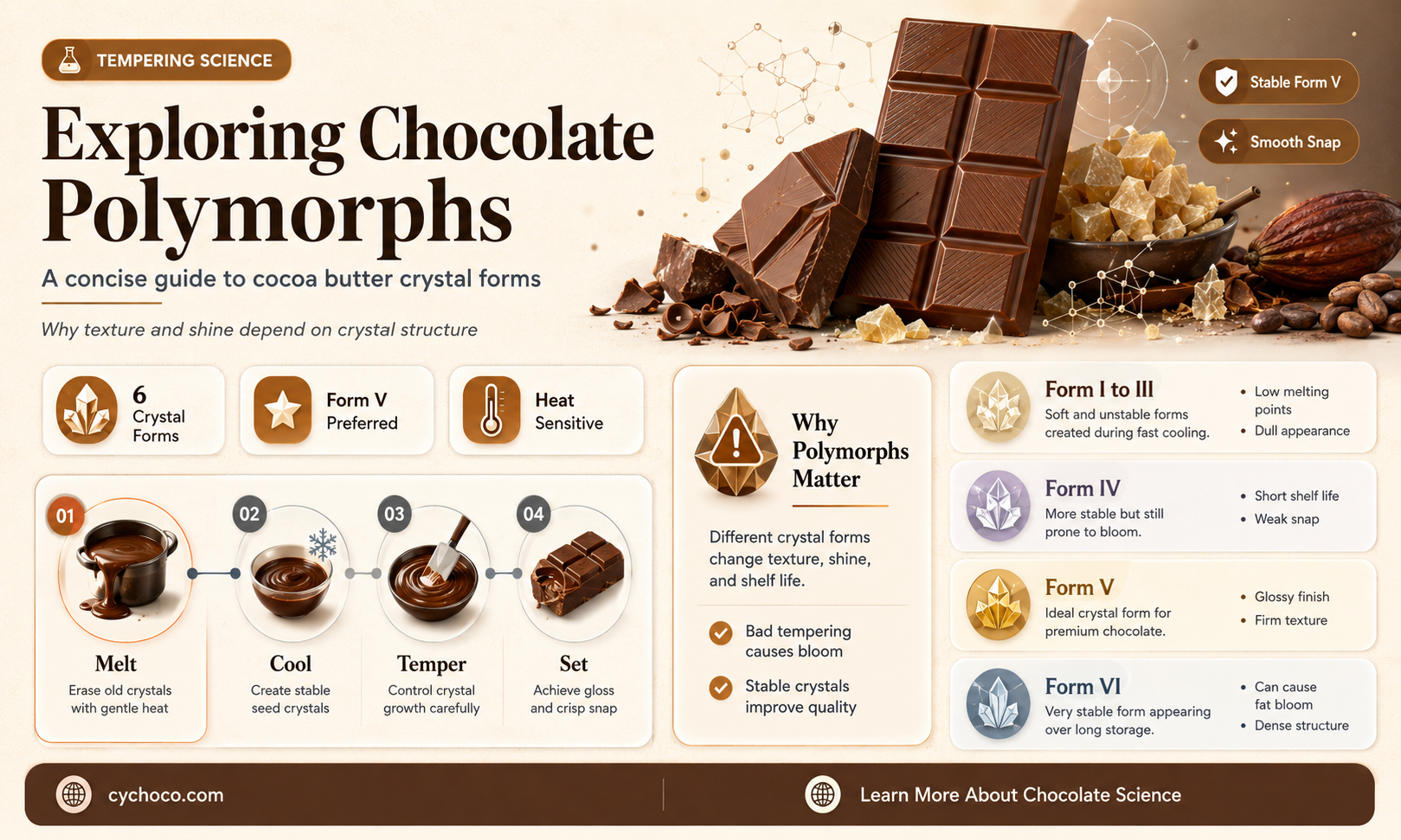 how many polymorphs are there for chocolate