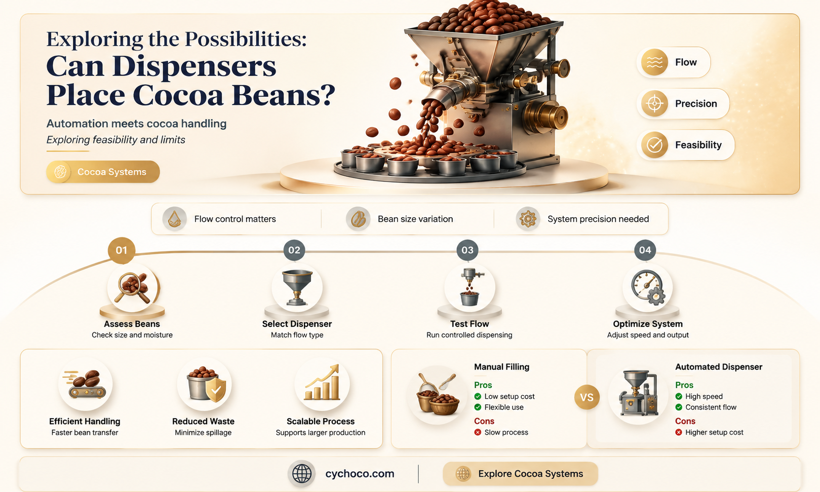 can dispensers place cocoa beans