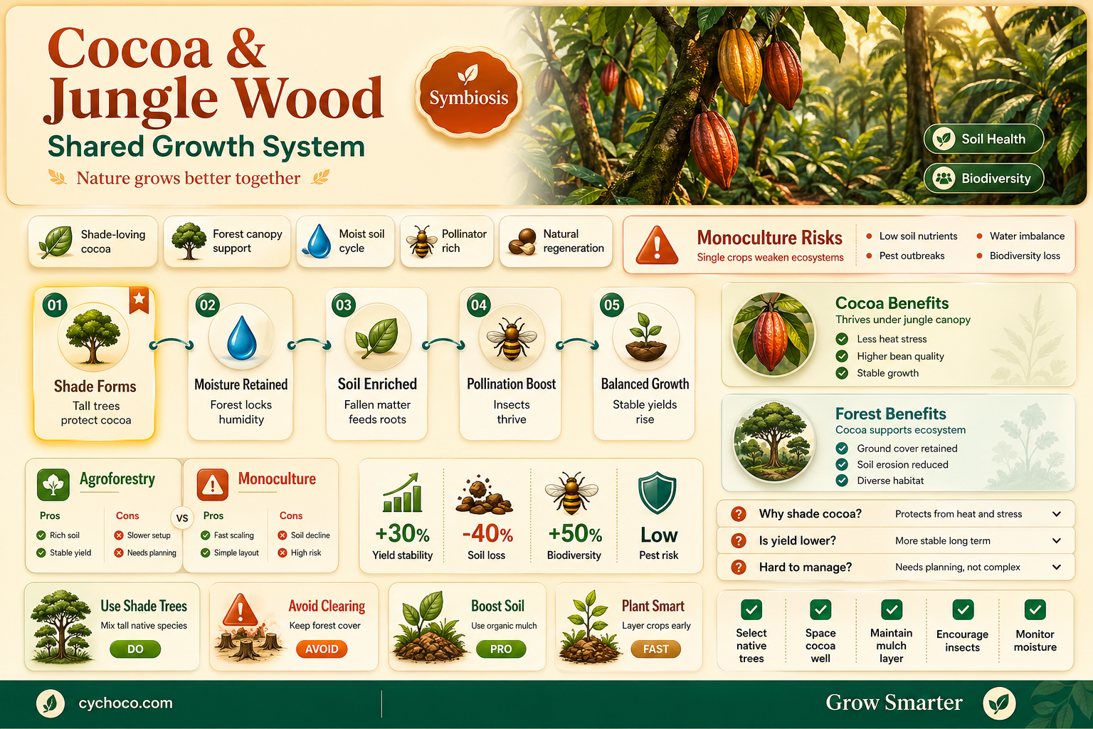 can cocoa beans grow with jungle wood