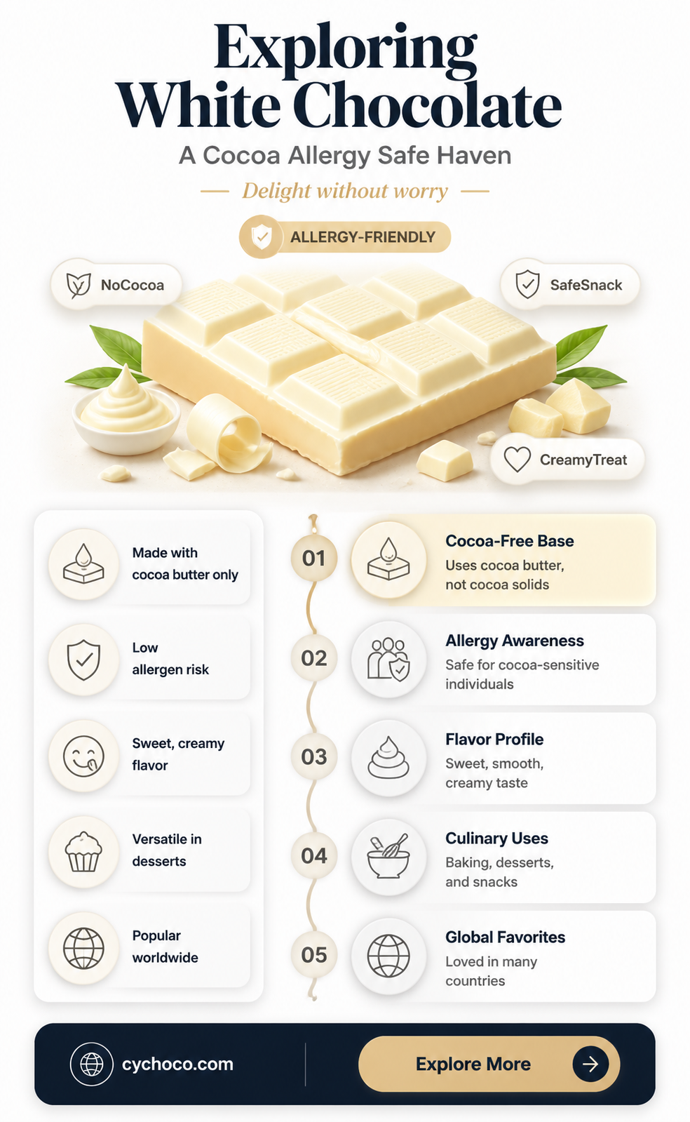 can people allergic to cocoa eat white chocolate