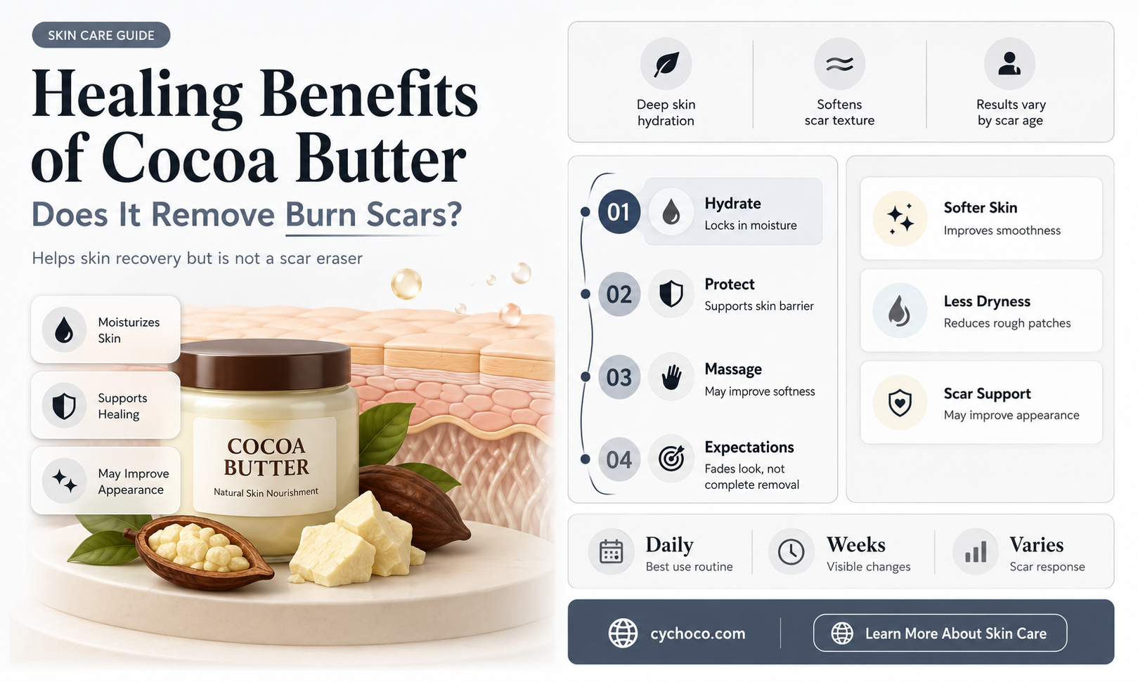 does cocoa butter remove burn scars