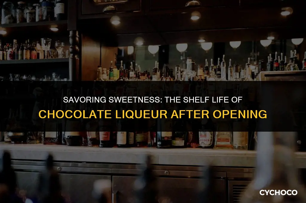 how long does chocolate liqueur last once opened