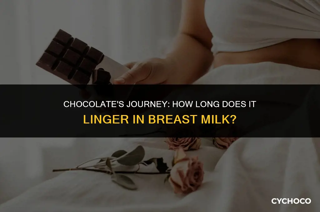 how long does chocolate stay in breastmilk