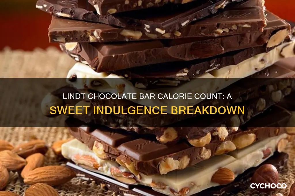 how many calories in a lindt chocolate bar