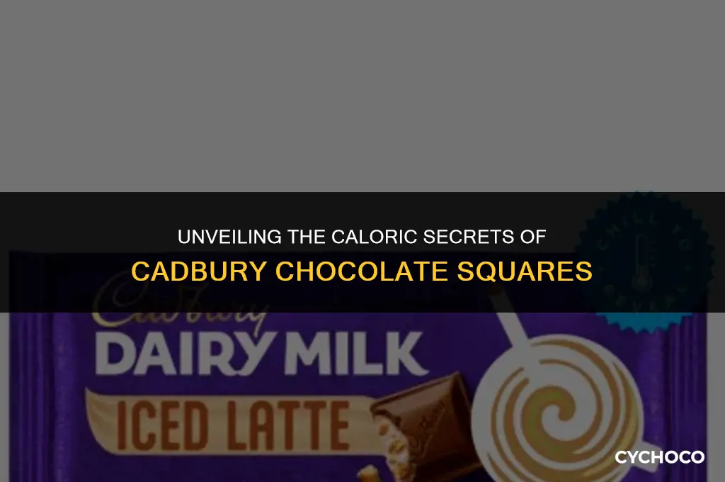 how many calories in a square of cadbury chocolate