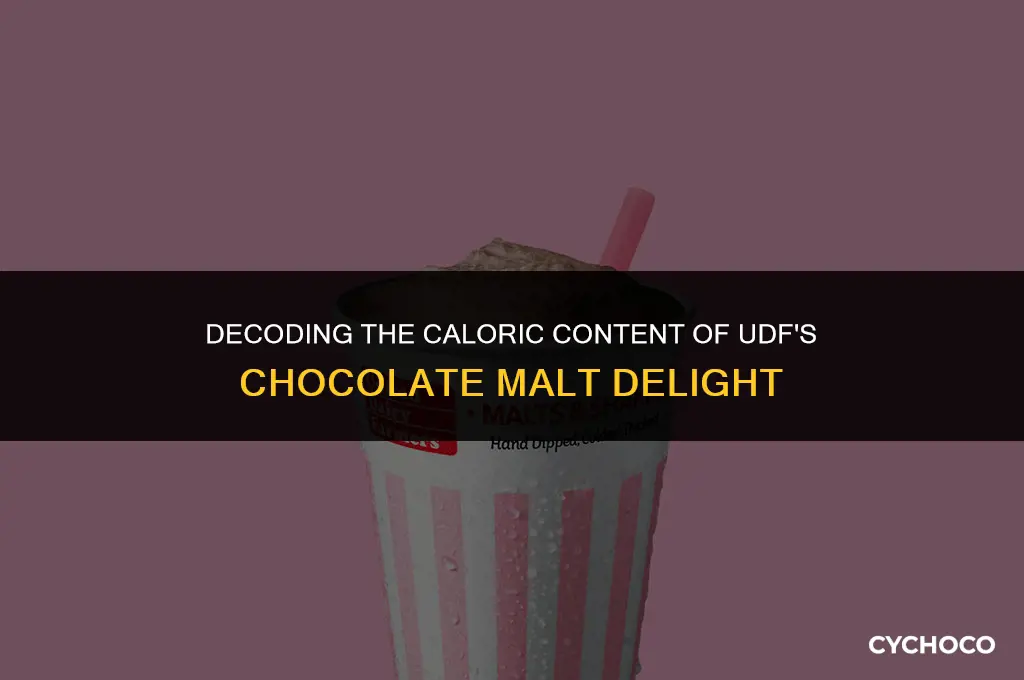 how many calories in a udf chocolate malt