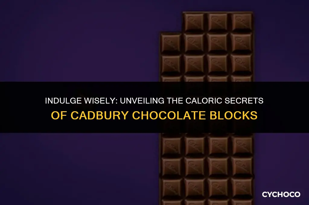how many calories in a whole block of cadbury chocolate