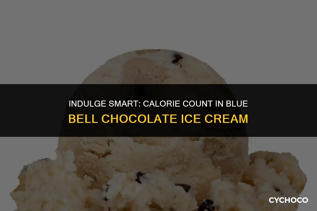 how many calories in blue bell chocolate ice cream