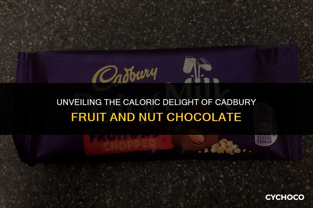 how many calories in cadbury fruit and nut chocolate