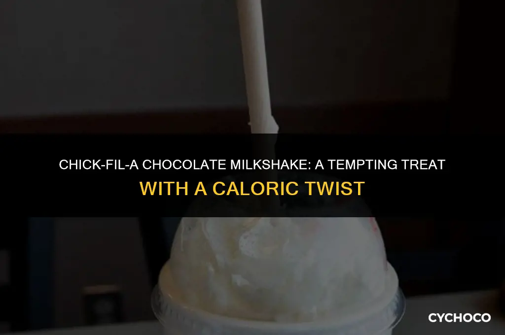 how many calories in chick fil a chocolate milkshake