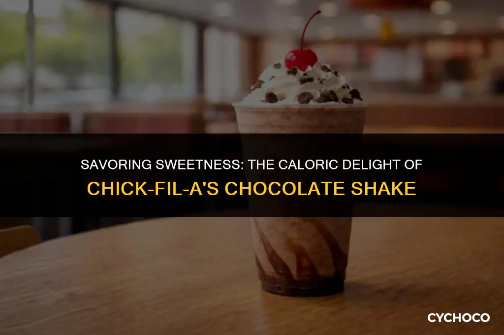 how many calories in chick fil a chocolate shake