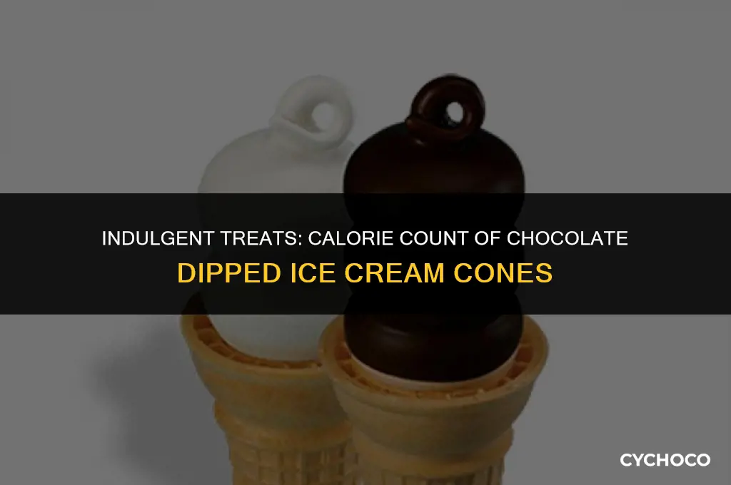 how many calories in chocolate dipped ice cream cone