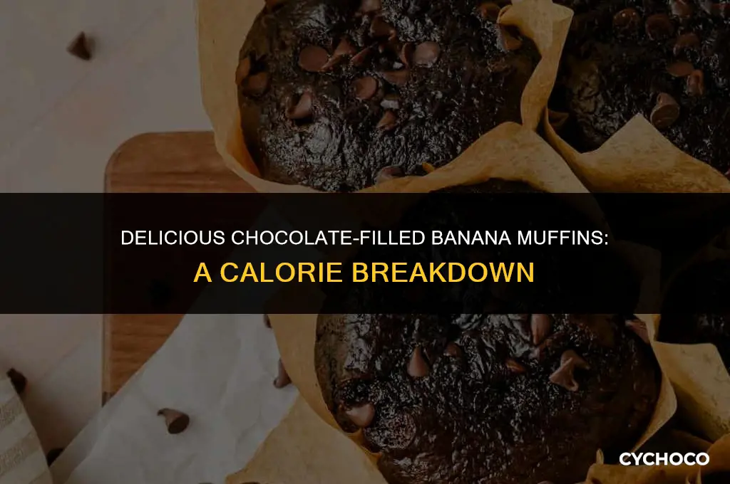 how many calories in chocolate filled banana muffins