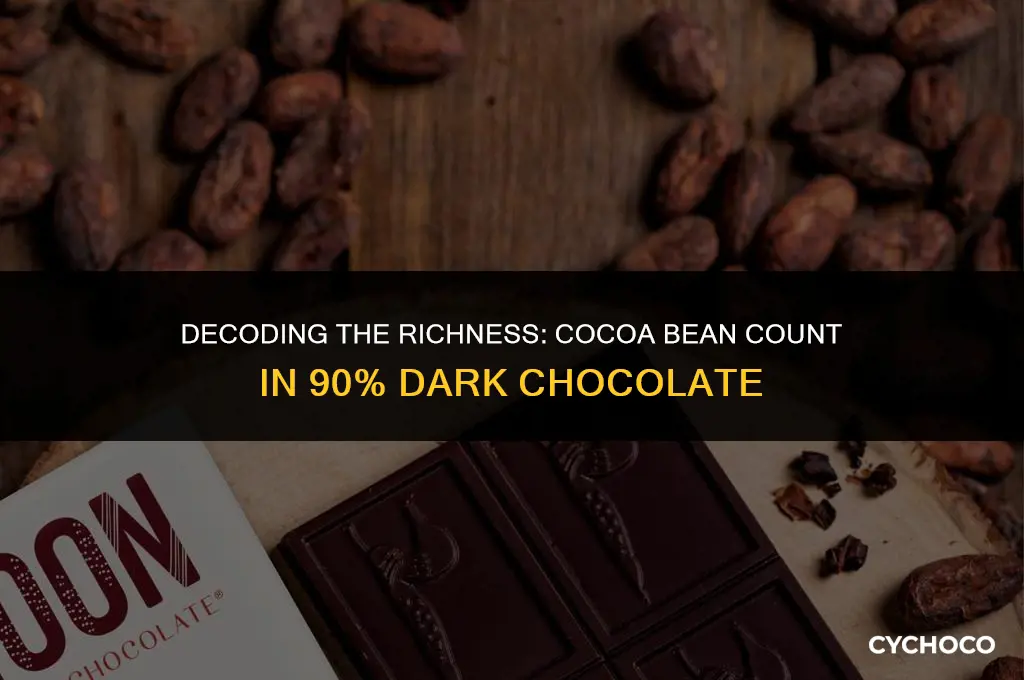 how many cocoa beans in a 90 dark chocolate bar