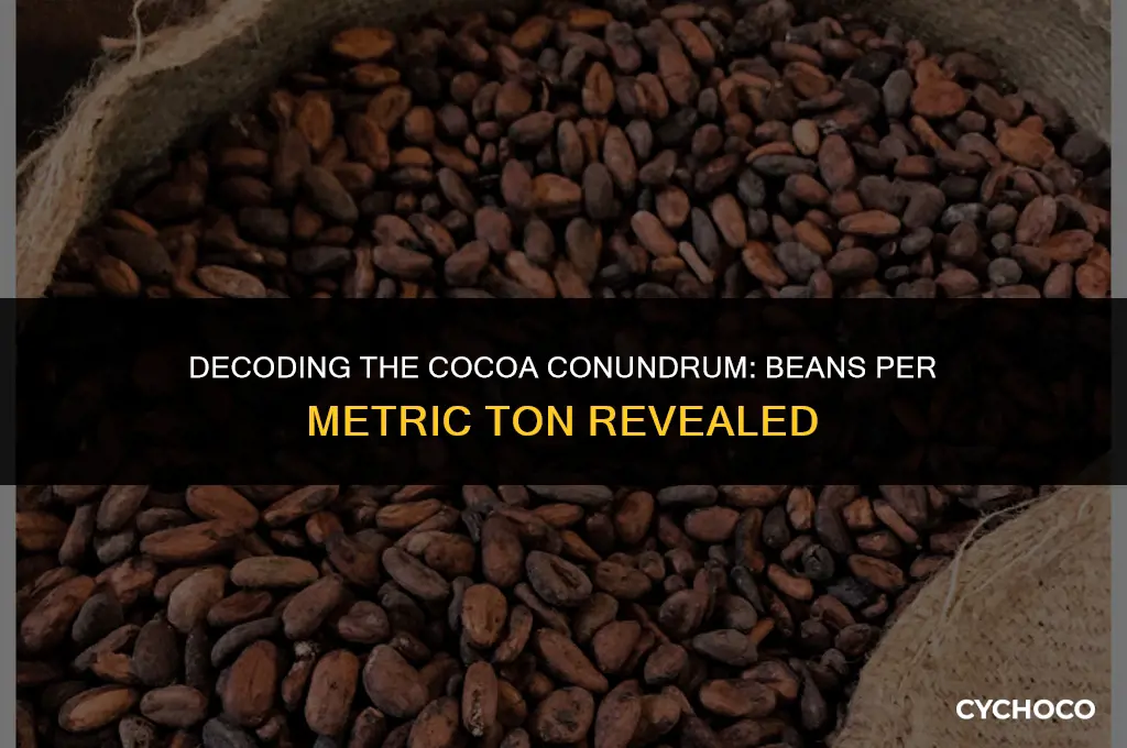how many cocoa beans in a metric ton