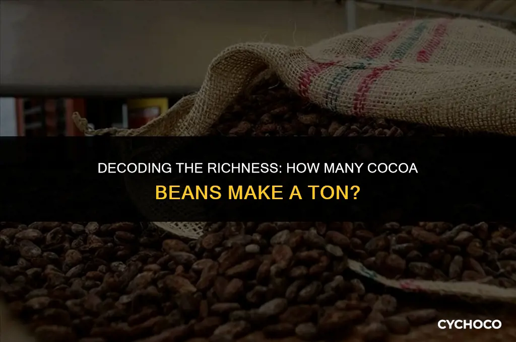 how many cocoa beans in a ton