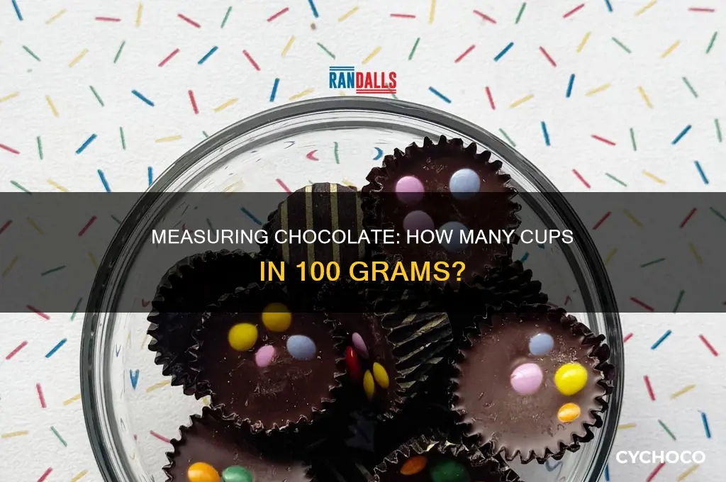 how many cups is 100 grams chocolate