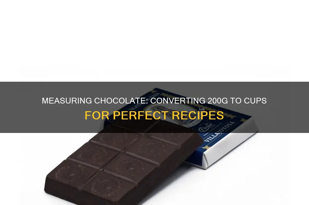 how many cups is 200g of chocolate