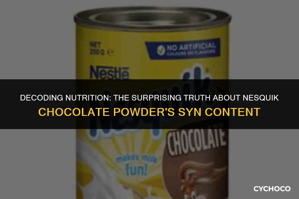 how many syns in nesquik chocolate powder
