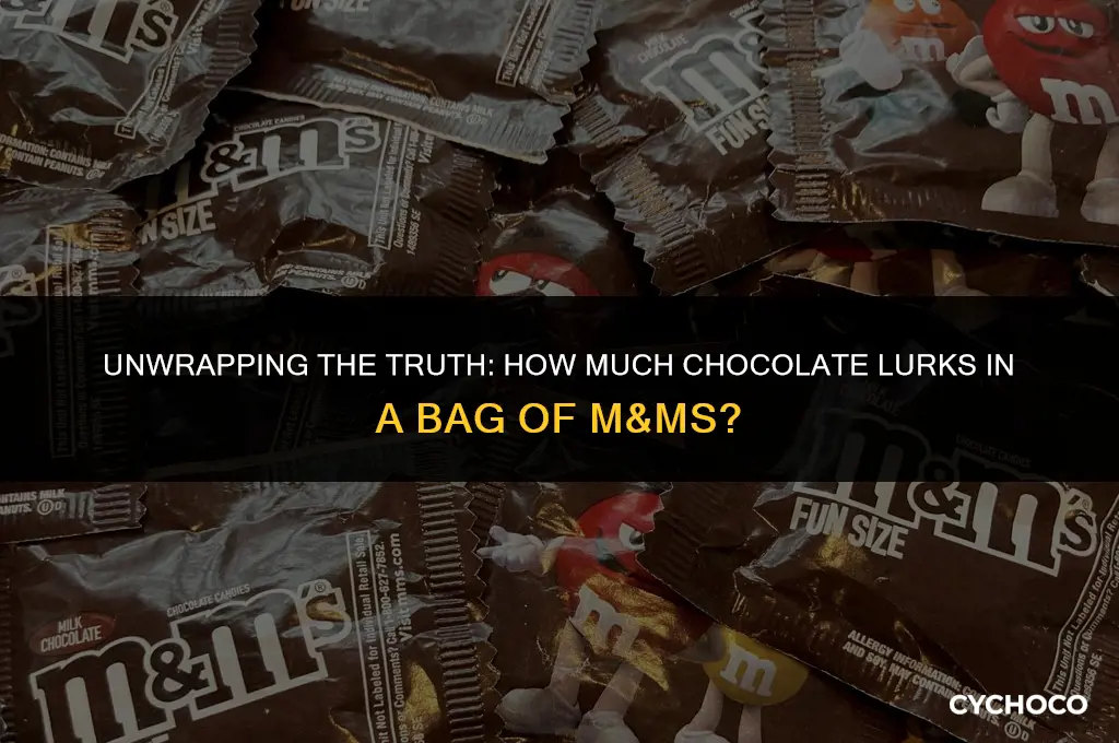 how much actual chocolate in one bag of m&ms