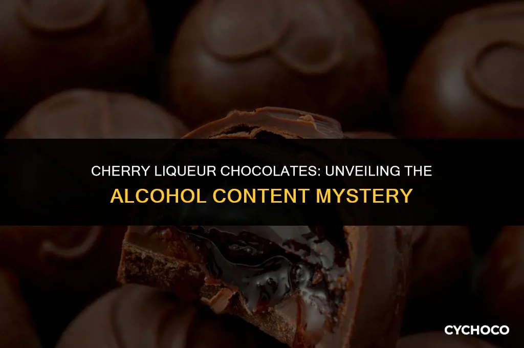 how much alcohol in cherry liqueur chocolates