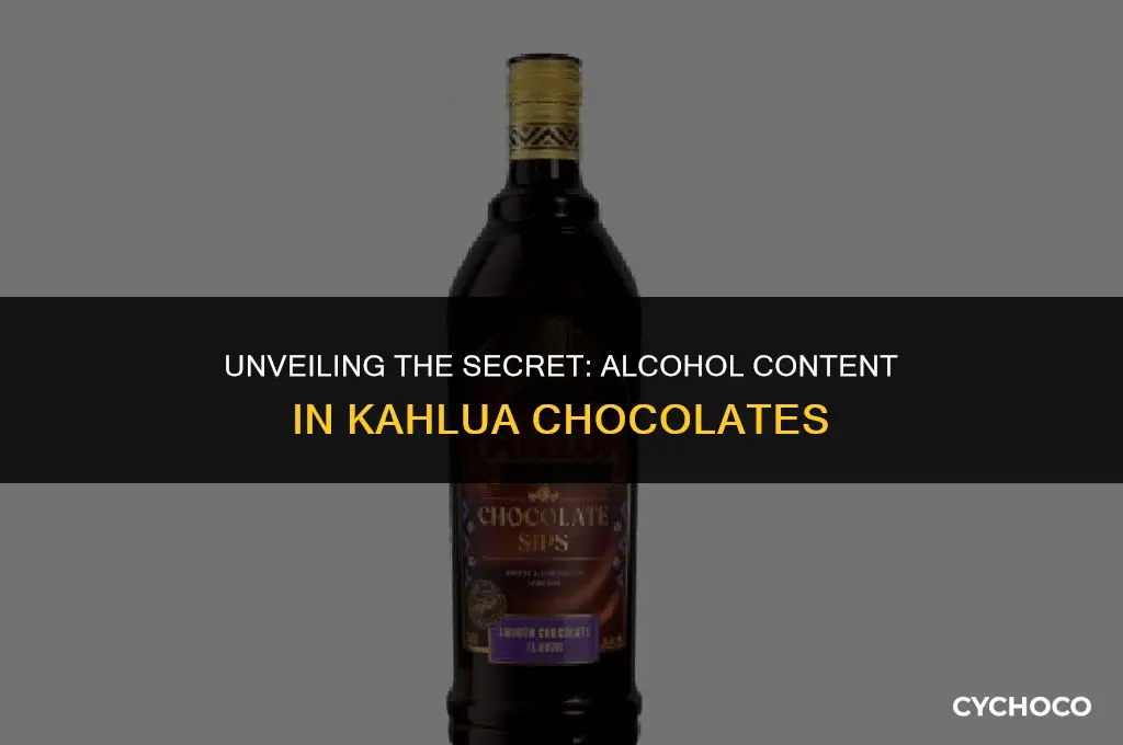 how much alcohol in kahlua chocolates