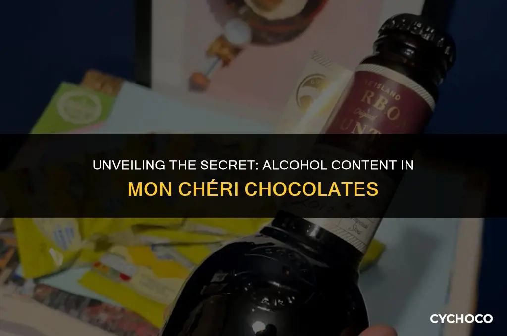 how much alcohol is in mon cheri chocolate