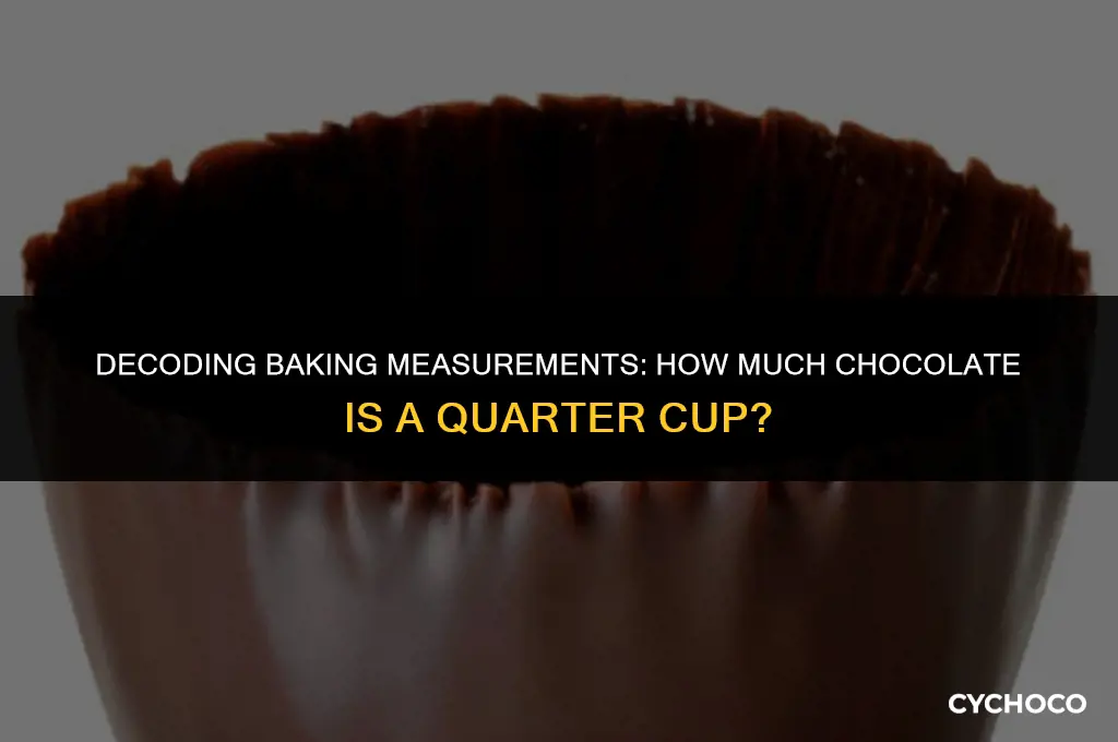 how much baking chocolate is a quarter cup