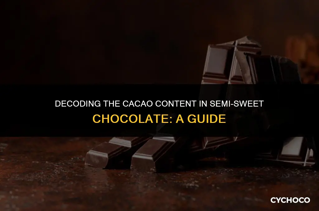 how much cacao in semi sweet chocolate