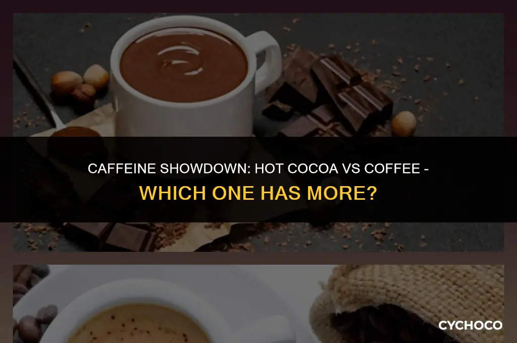 how much caffeine in hot cocoa vs coffee