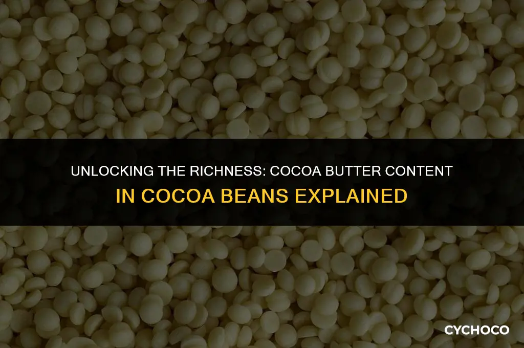 how much cocoa butter is in cocoa beans