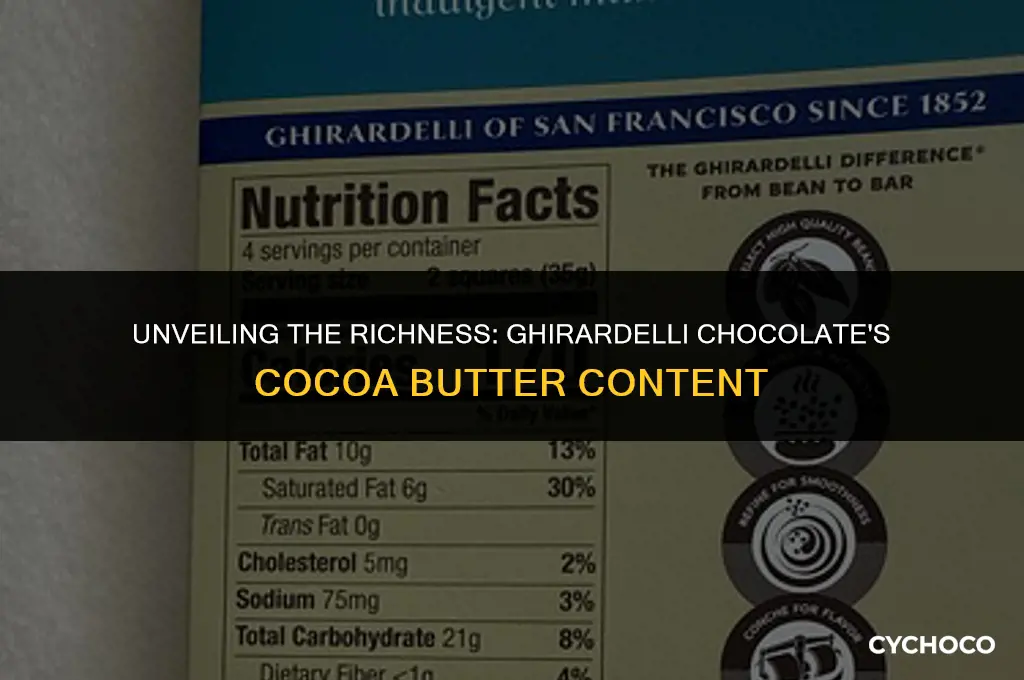 how much cocoa butter is in ghirardelli chocolate