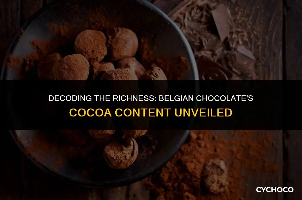 how much cocoa content does belgian chocolate have